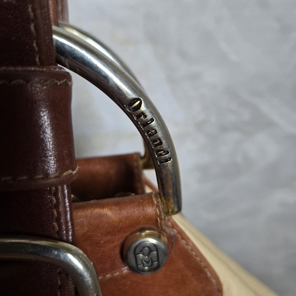 Marino Orlandi Brown and Cream Backpack - Picture 3 of 16